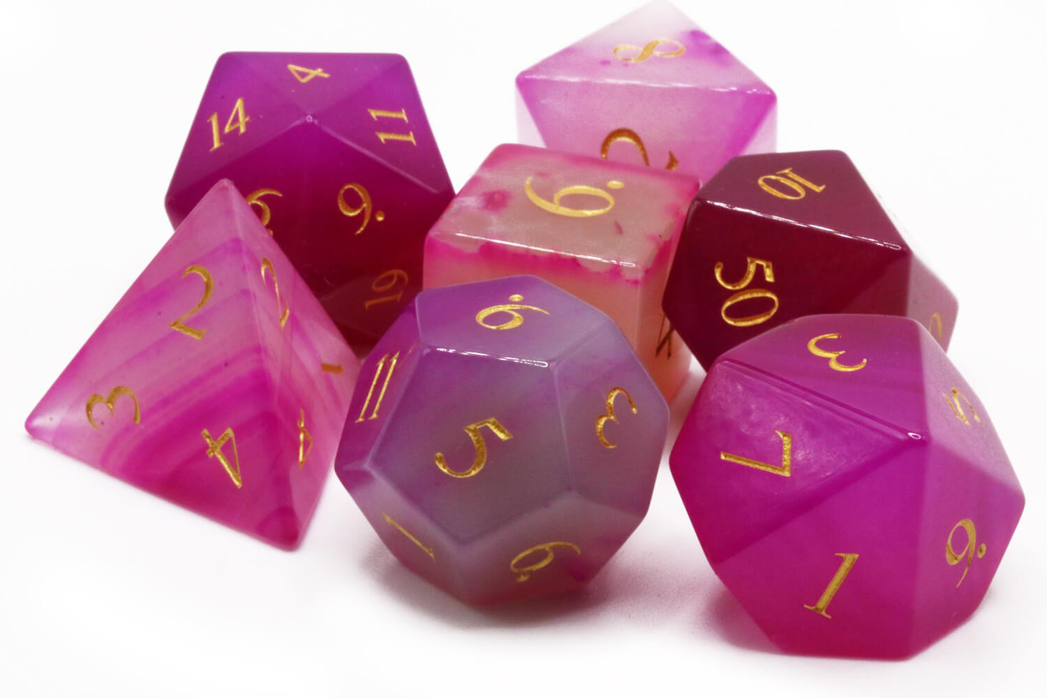 Pink Agate TTRPG Dice