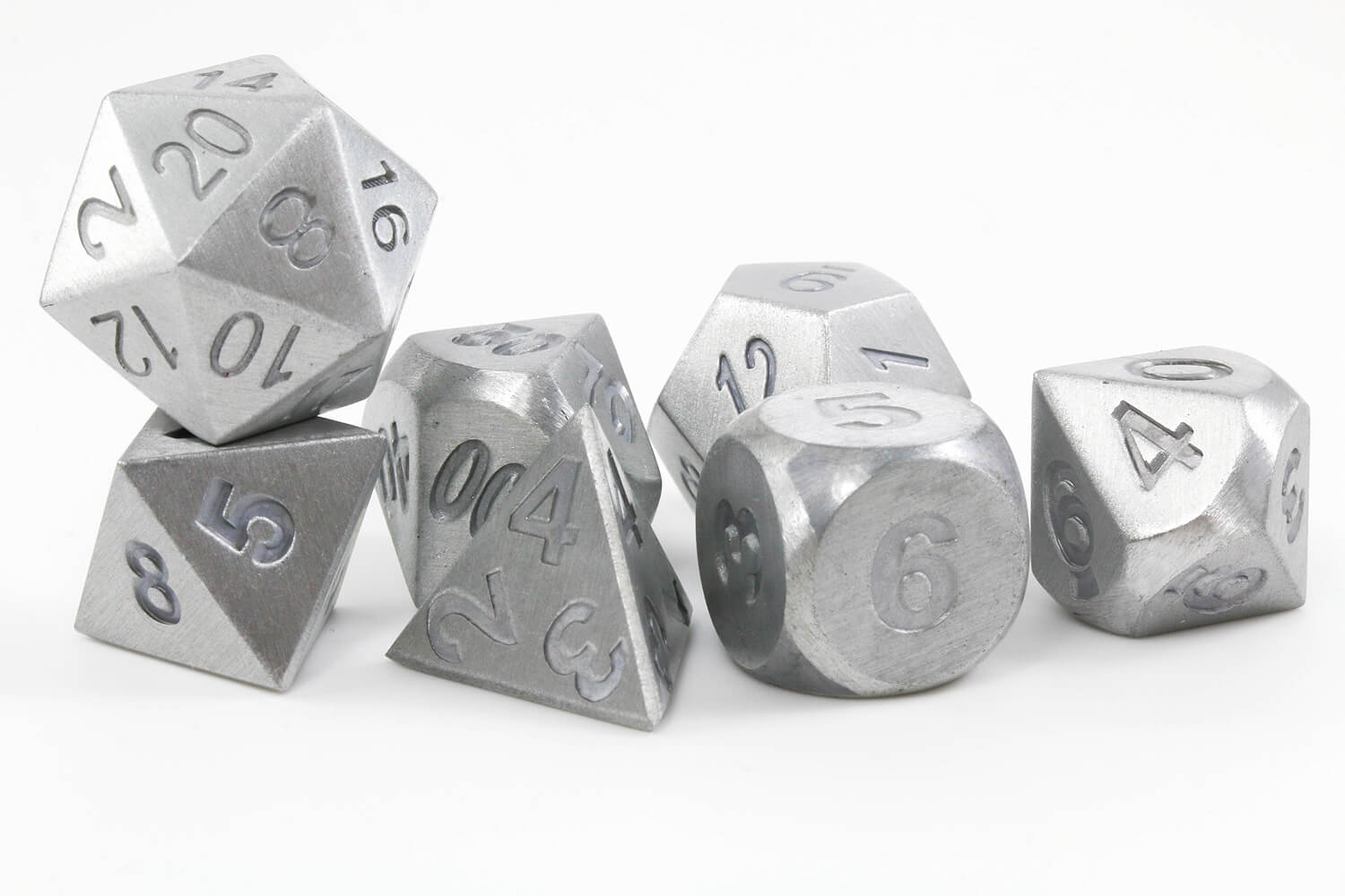 Aluminum Dice (Mithril Silver) RPG Role Playing Game Dice Set