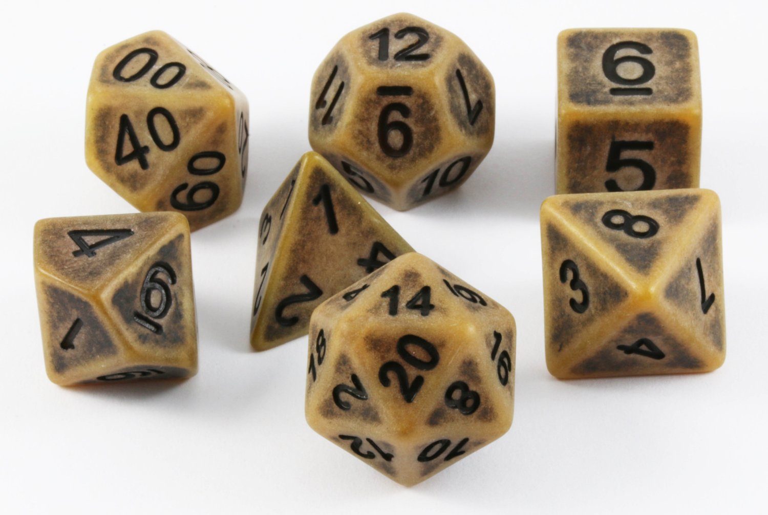 Ancient D&D Dice Gold