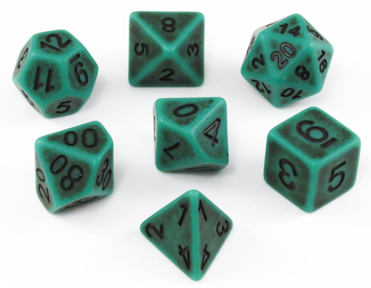 Ancient Dice (Green) RPG Role Playing Game Dice Set
