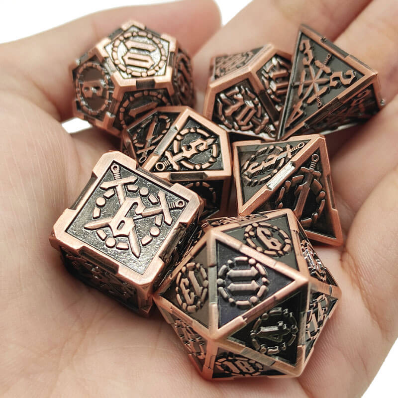 Metal DnD Dice Swordmaster Copper 2