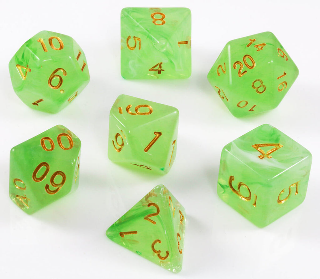 green rpg dice