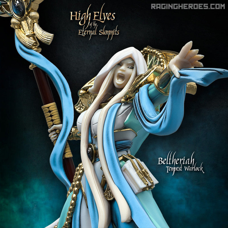 Raging Heroes Miniatures High Elf Warlock TTRPG Model