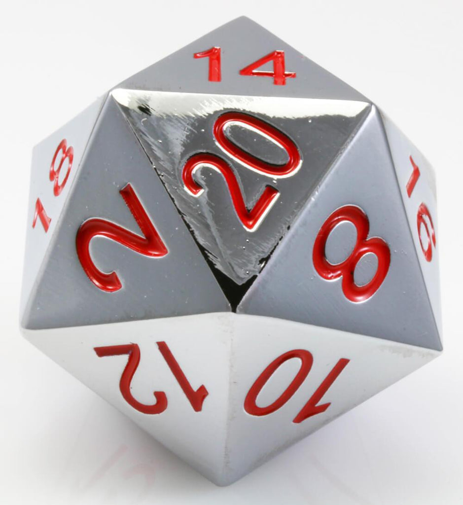 Giant d20 Silver and Red