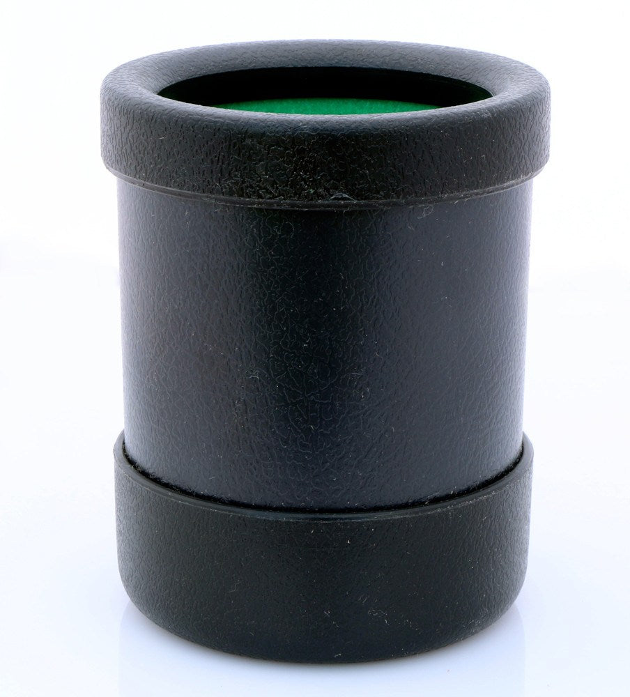 black plastic dice cup