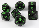 D&D Dice Black Sick Green