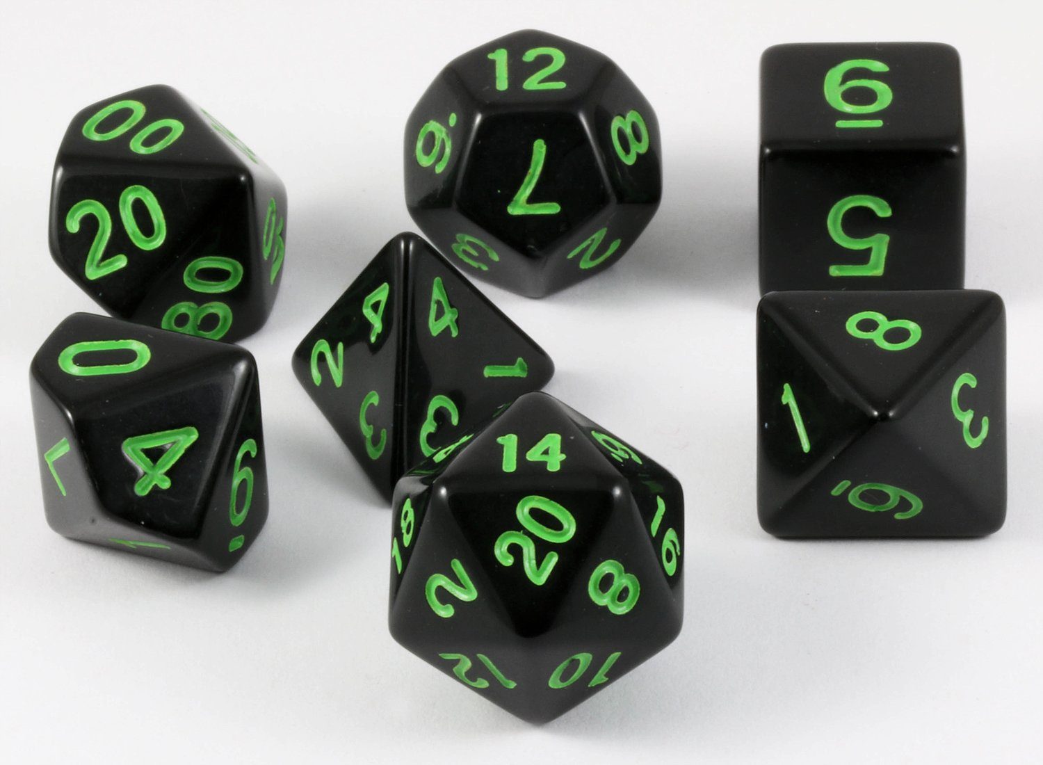 D&D Dice Black Sick Green