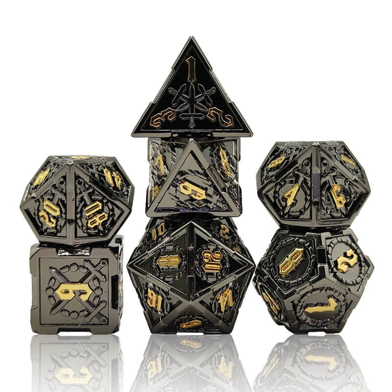 Sword dice black and gold