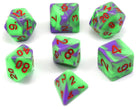 D&D Dice Poison Green Puple