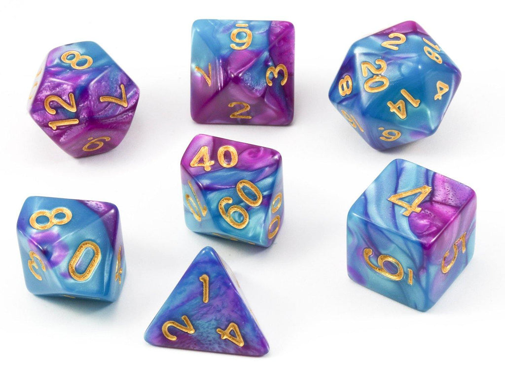 D&D Dice Psionic Teal and Purple