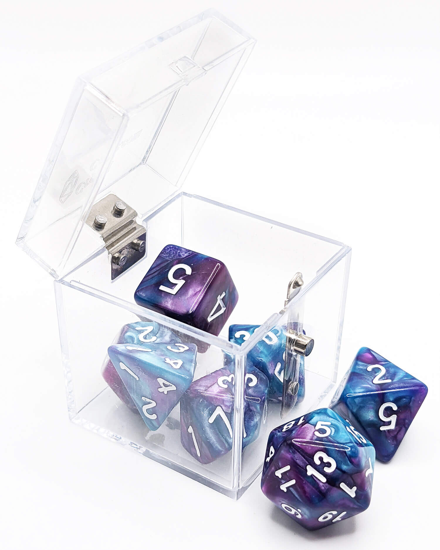 Crystal Caste Twins Dice Blue Purple