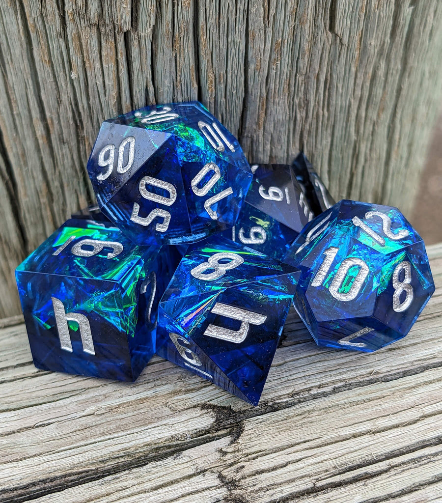 Blue Havens sharp edge dice for dungeons and dragons games