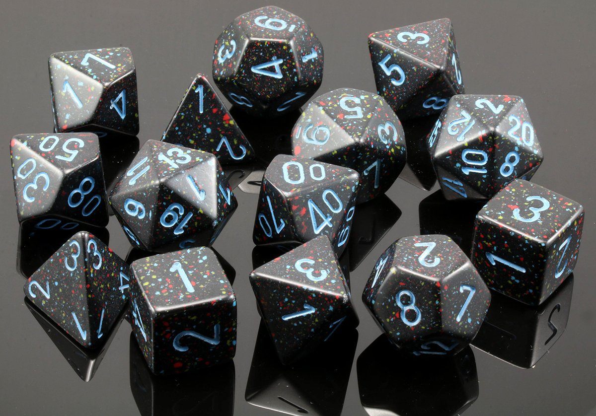 D&D Black Speckled Dice