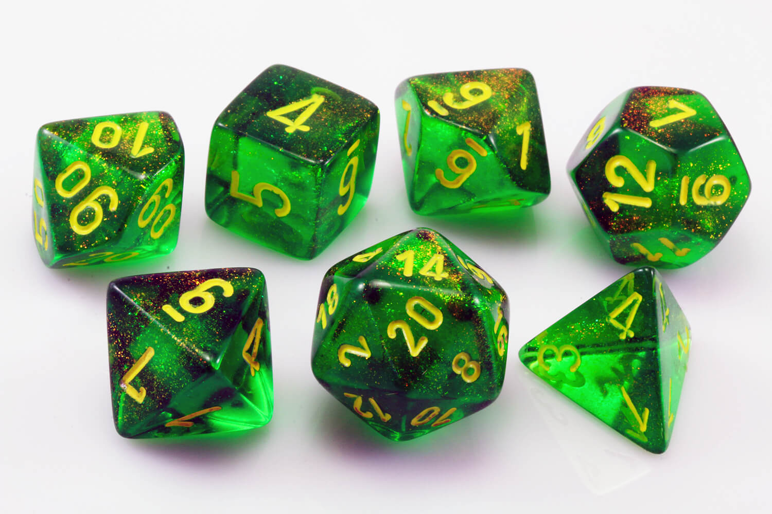 Borealis Dice (Maple Green) RPG Role Playing Game Dice Set