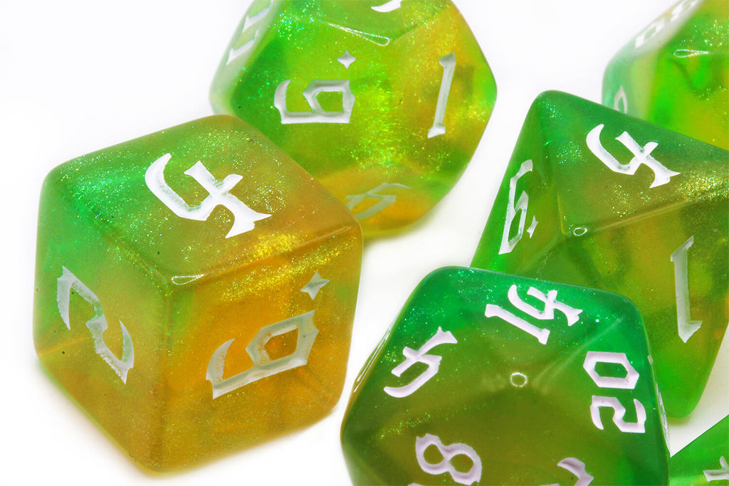Awesome green glitter dice