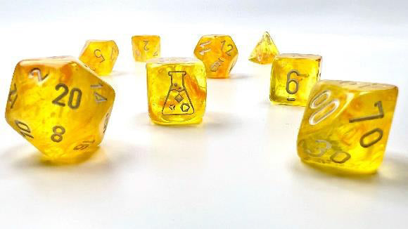 Chessex Lab Dice VI (Borealis Luminary: Canary/White) | CHX30053 RPG D ...