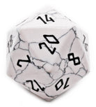 White Howlite D20 Dice