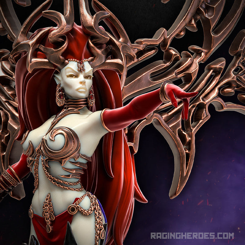 Raging Heroes Miniatures Dark Elf Queen closeup