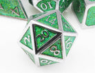 Metal Dice Enamel Sparkle Green 3