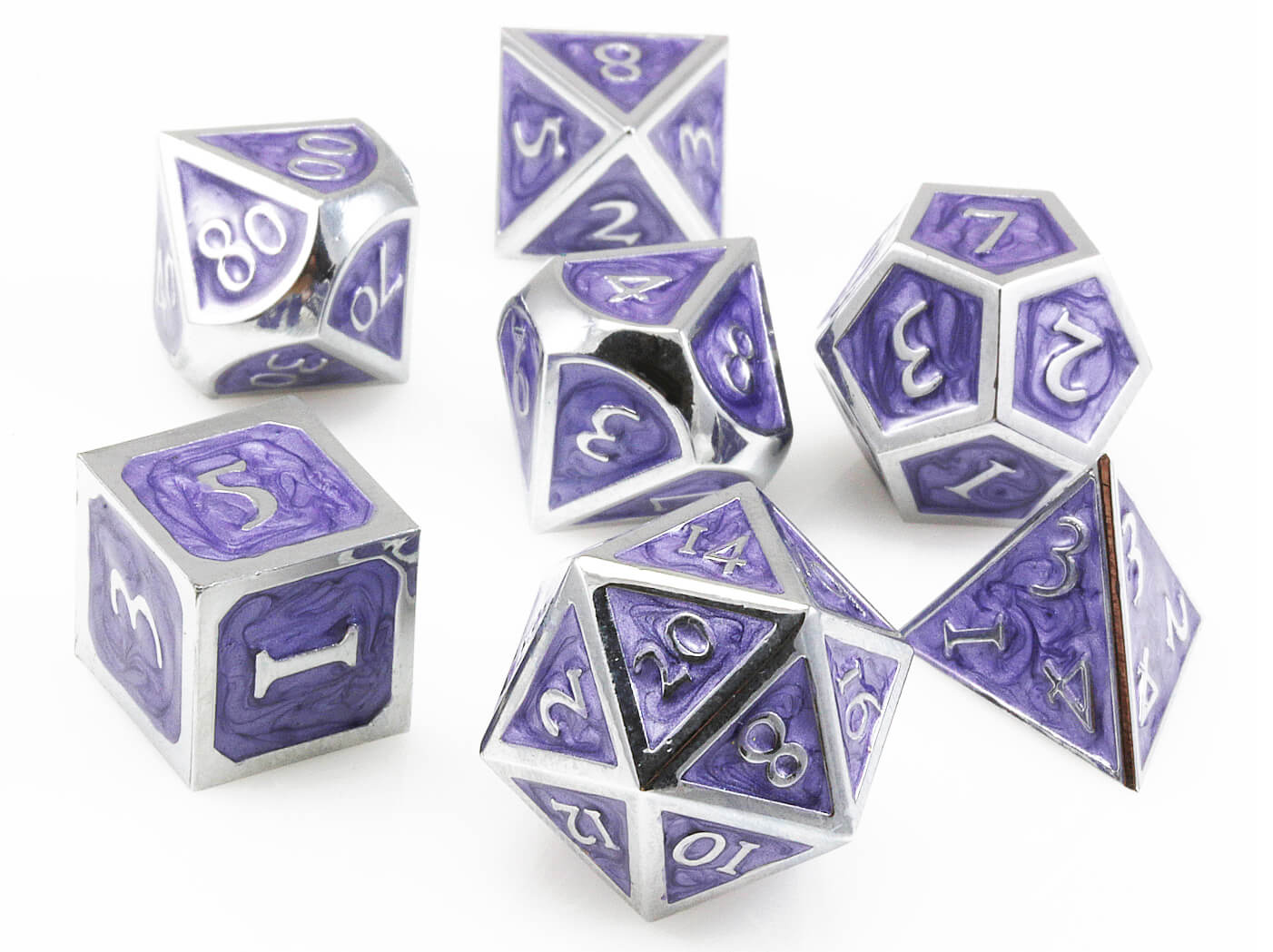 Metal Enamel Dice Purple