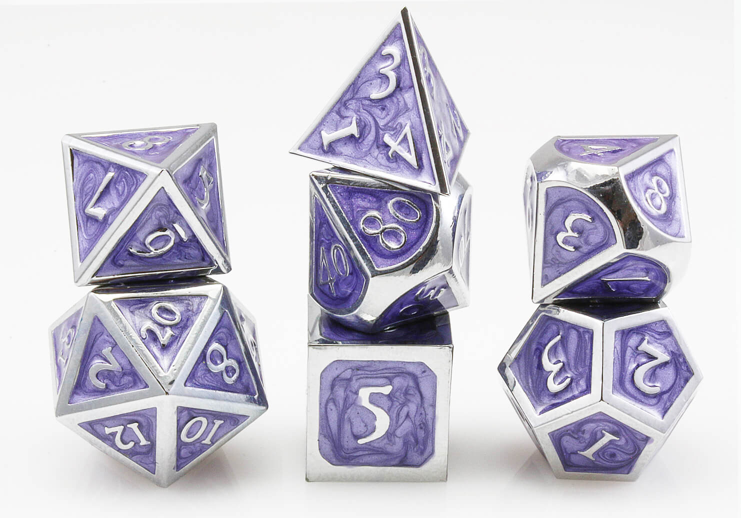 Purple Metal DnD Dice