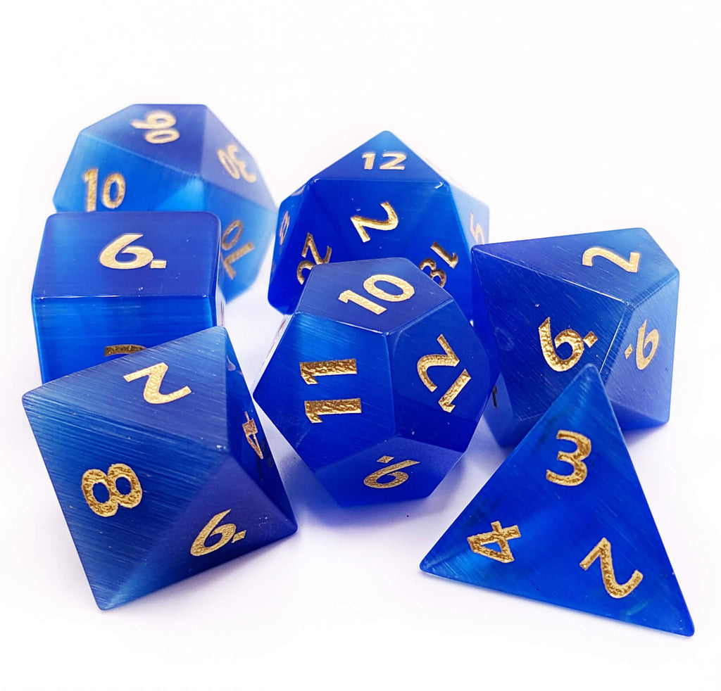 Dark blue gemstone dice