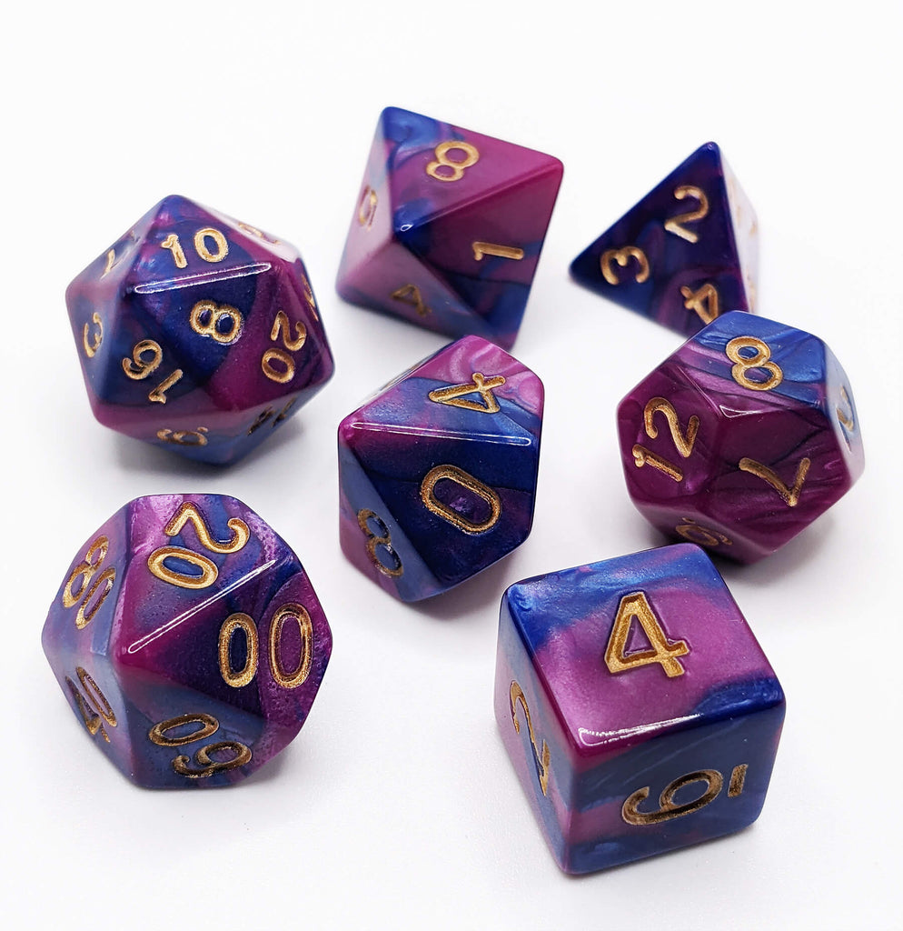 Crystal Caste Twins Dice Dark Blue and Pink