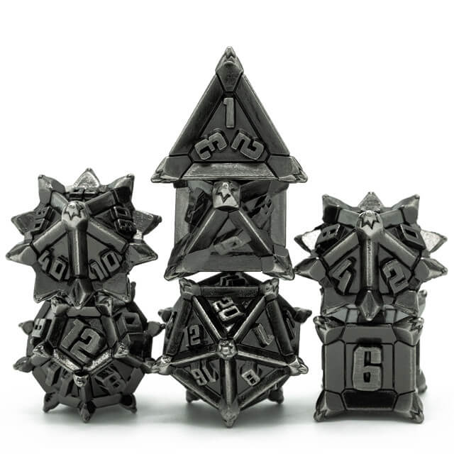 Ancient Silver DnD Dice