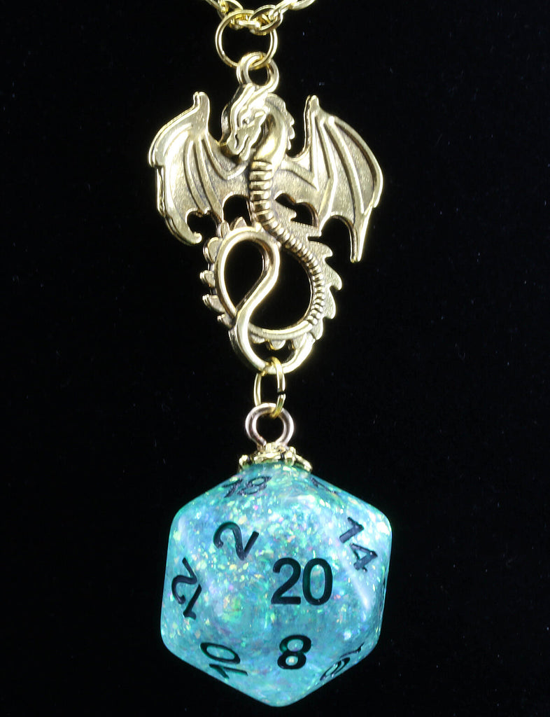 TTRPG D20 Dragon Necklace