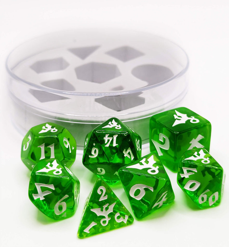 Dragon Gemstone Emerald green dice for dnd like games