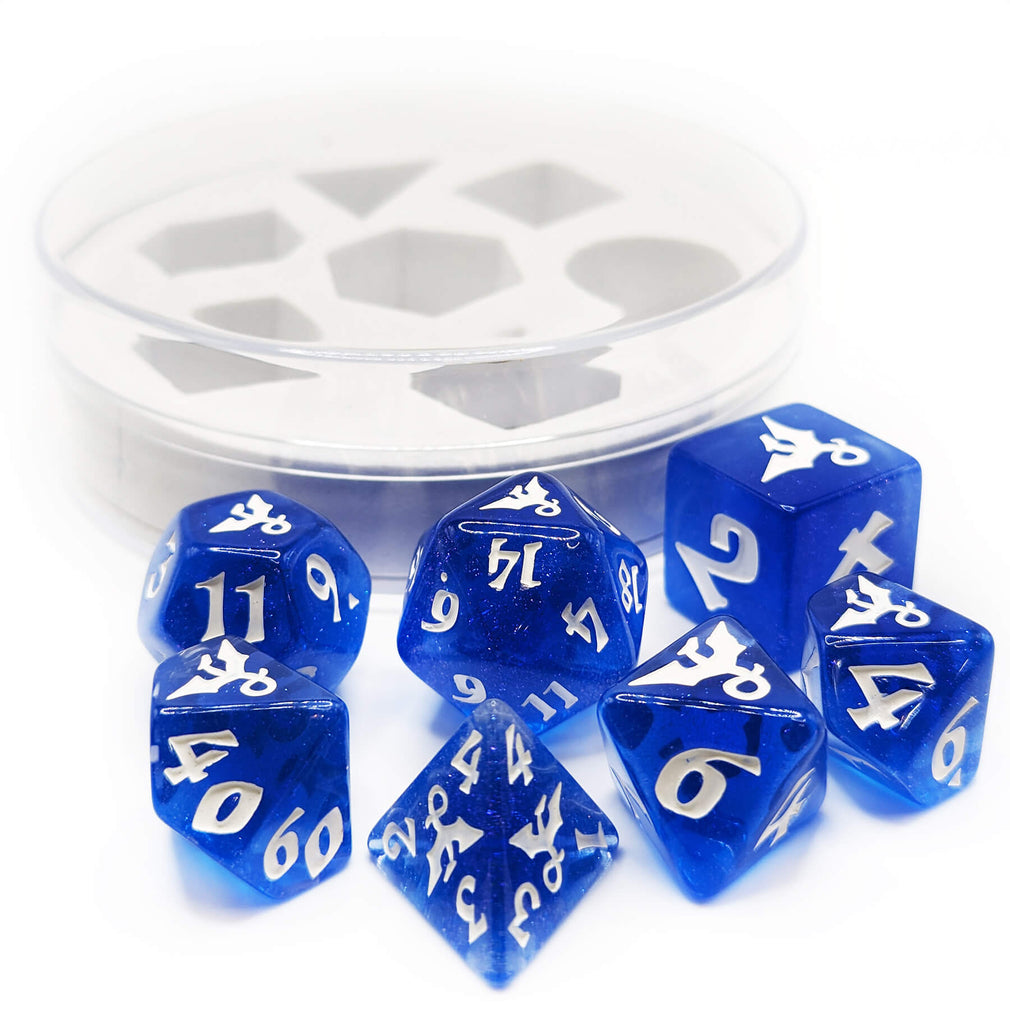Dragon icon blue dice for dnd like games