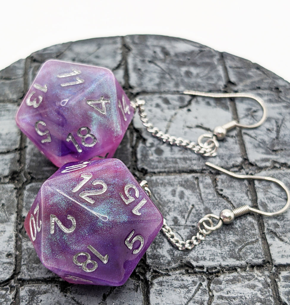 D20 RPG dice earing jewelry