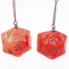 Iridescent Orange d20 earrings