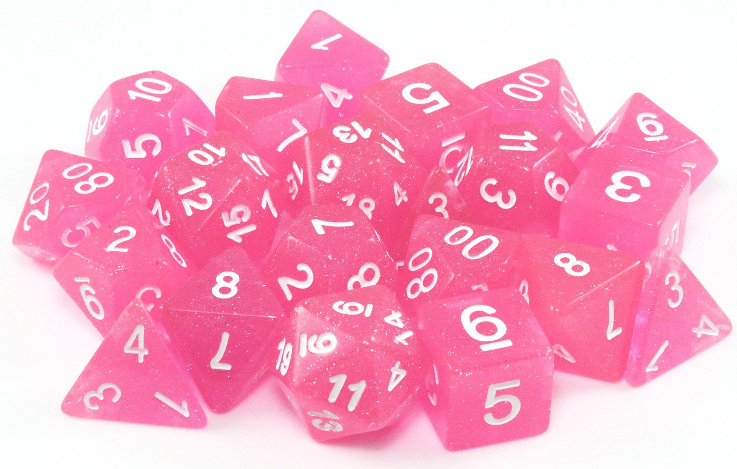 Eclipse Dice (Pure Pink) RPG Role Playing Game Dice Set – Dark Elf Dice