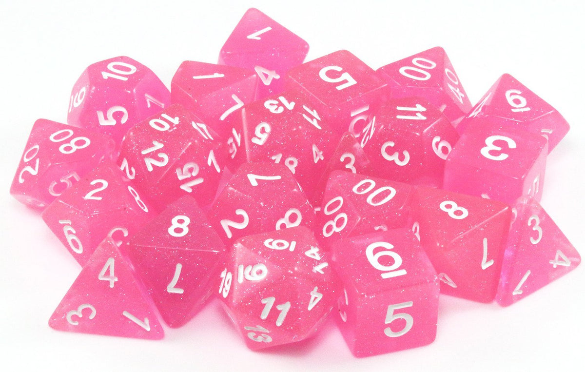 Eclipse Dice (Pure Pink) RPG Role Playing Game Dice Set – Dark Elf Dice