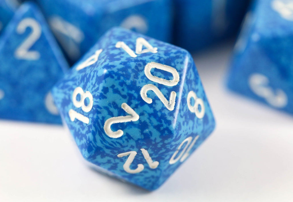 d20 Speckled Blue Dice