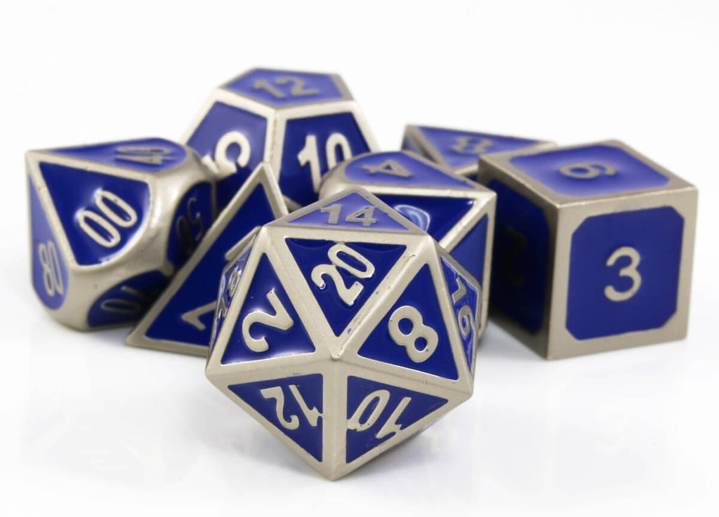 blue metal rpg dice