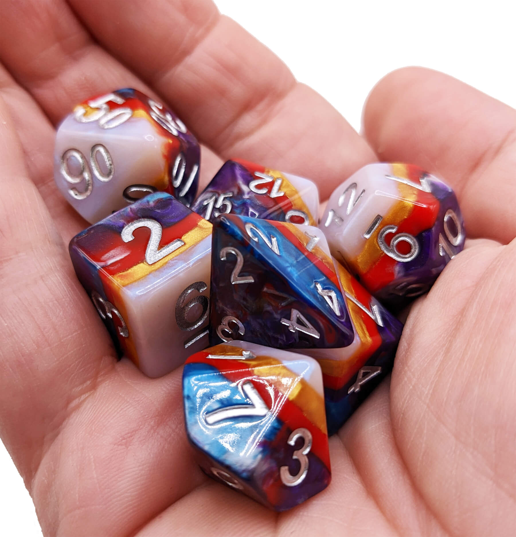 Color Dice Rigger Artisan Dice (Multi-Colored) | TTRPG Role Playing Game Dice Set – Dark ...