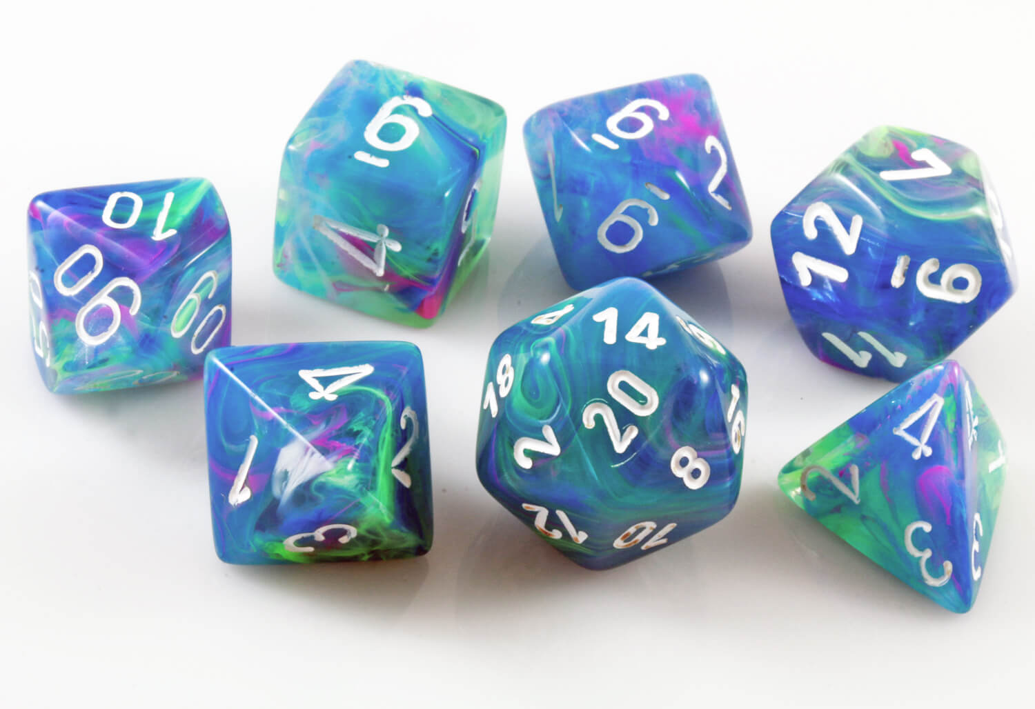 Beautiful Blue D&D Dice 