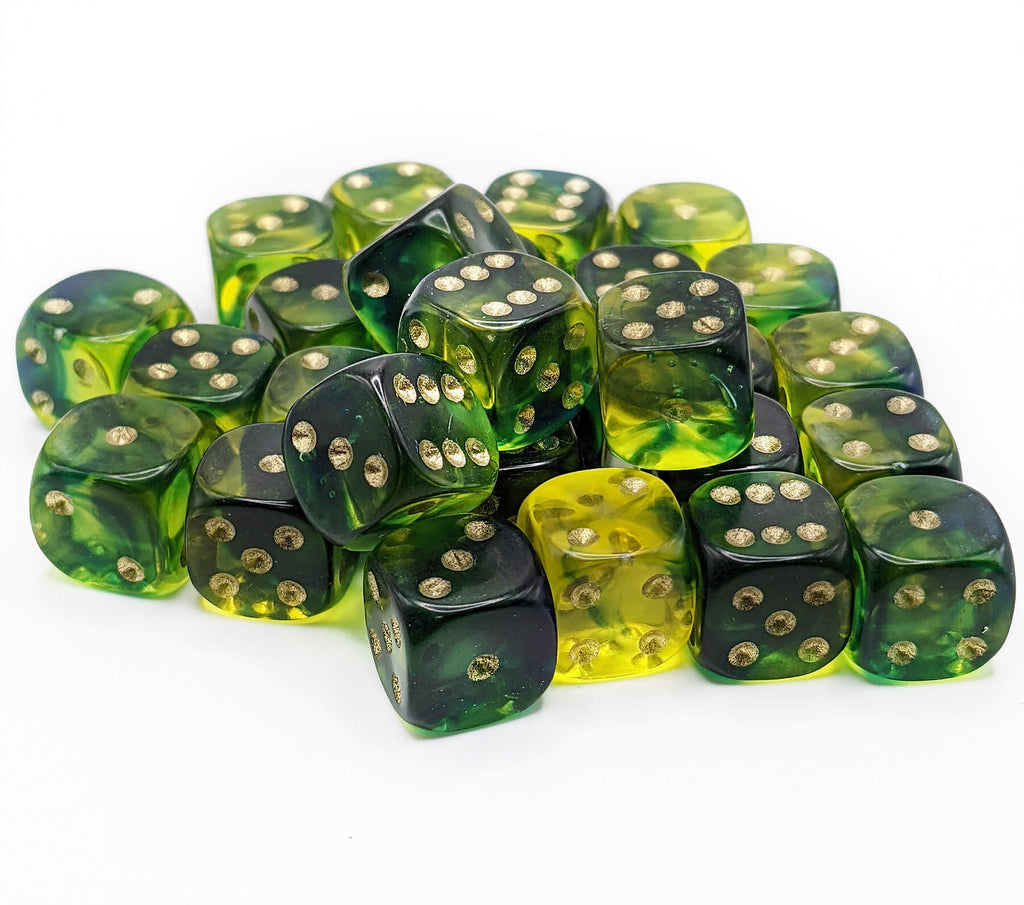 Firefly green and blue dice six sided d6
