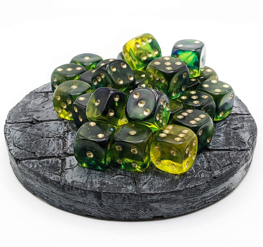 Firefly green and blue dice d6s for wargames