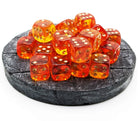 Firefly d6 dice  orange and red displayed