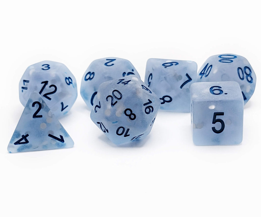Frosted Blue mermaid dice set