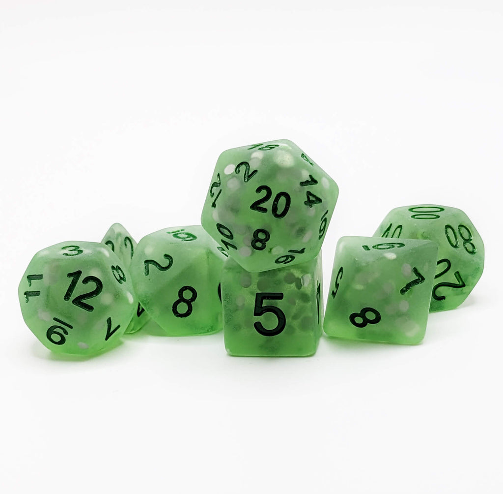 frosted green mermaid dice for dnd games