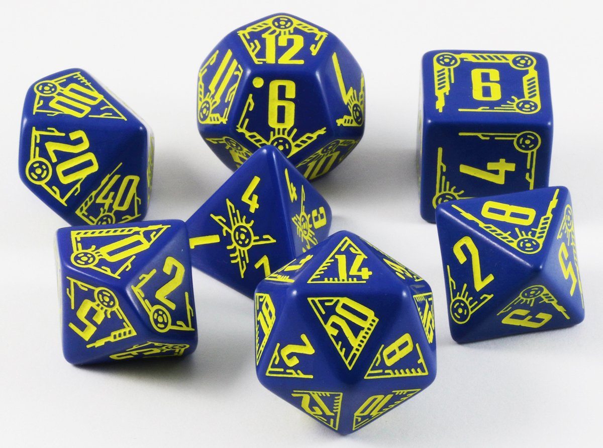 Galactic RPG Dice Navy Yellow