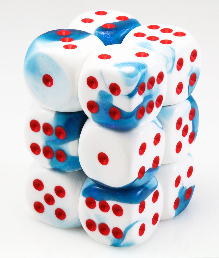Gemini Dice Astral Blue and White