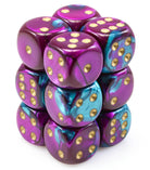 Gemini dice purple teal