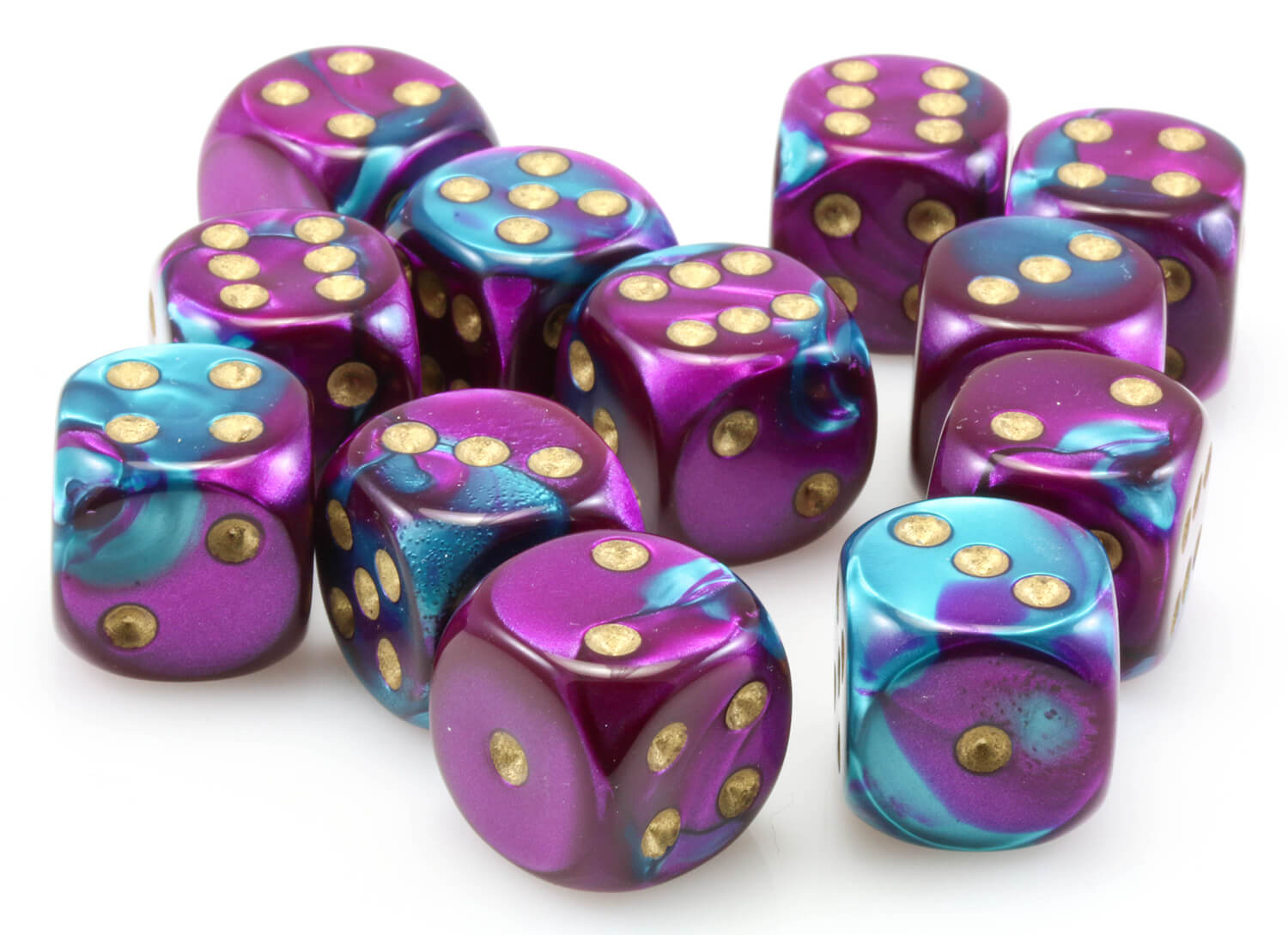 Gemini Dice Purple Teal d6