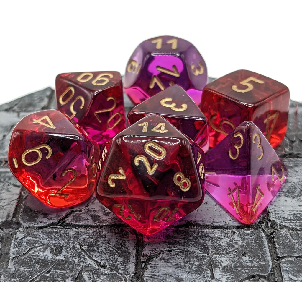 Chessex Gemini Translucent Red-Violet dice