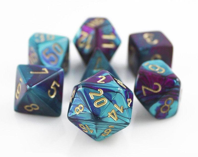 Gemini Dice (Purple and Teal) RPG Role Playing Game Dice Set – Dark Elf ...